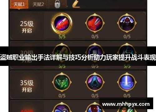 盗贼职业输出手法详解与技巧分析助力玩家提升战斗表现